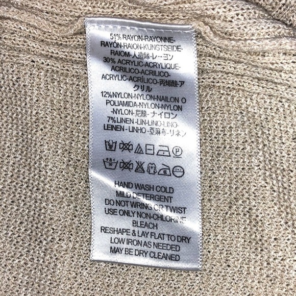 Free People Cream Criss Cross Oversized Knit Tunic Size M - Picture 6 of 7